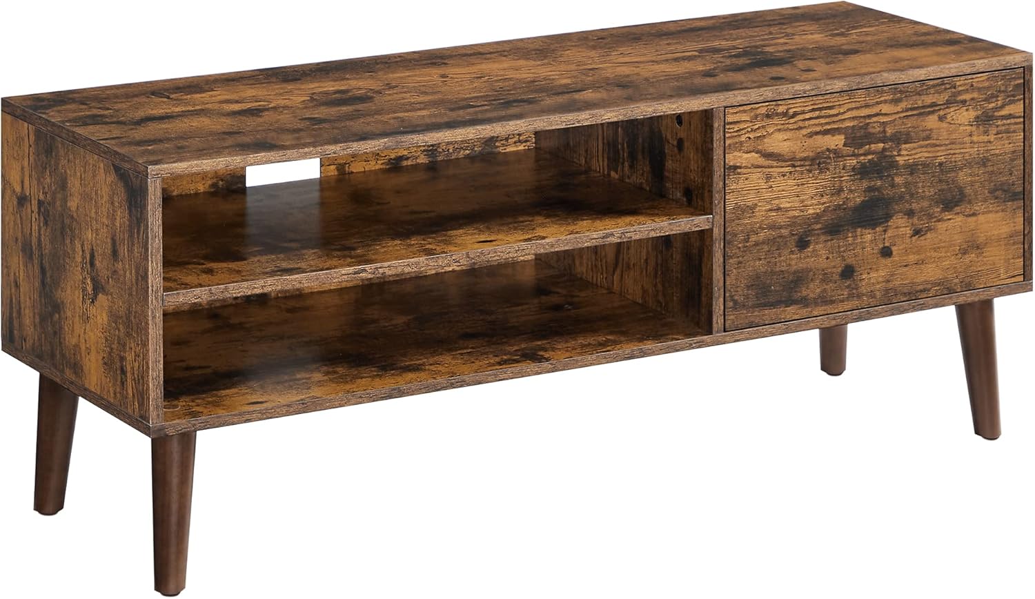 Mobile TV, TV Cabinet, per TV fino a 55 pollici, Entertainment Center, Consolle da TV Met¨¤ del Secolo Moderno per Living Room, Bedroom, Lounge, Marrone Vintage LTV120T01