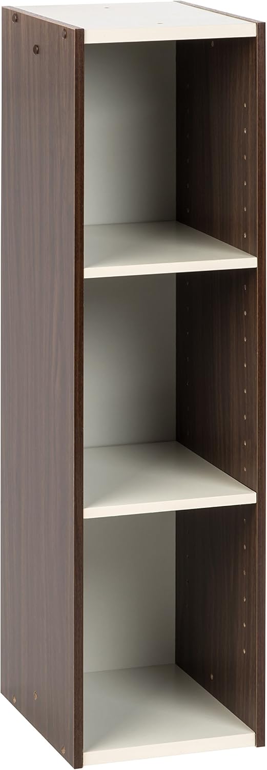 Iris Ohyama, Libreria/scaffale per armadietto a 3 livelli/mobili laterali/scaffale salvaspazio, Modulare, Altezza mensola regolabile 3,2 cm, Ufficio, Casa - Space Saving Shelf - UB-9025 - Marrone