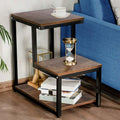 BAKAJI Libreria Bassa Scaffale 3 Ripiani in Metallo e Legno MDF Tavolino Caff¨¨ Laterale Divano Design Moderno Industriale Arredamento per Living Room Salotto Casa o Ufficio 60 x 60 x 35 cm