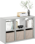 Furinno Cubicle - Organizer decorativo a forma di cubo, 6 cubi, grigio chiaro