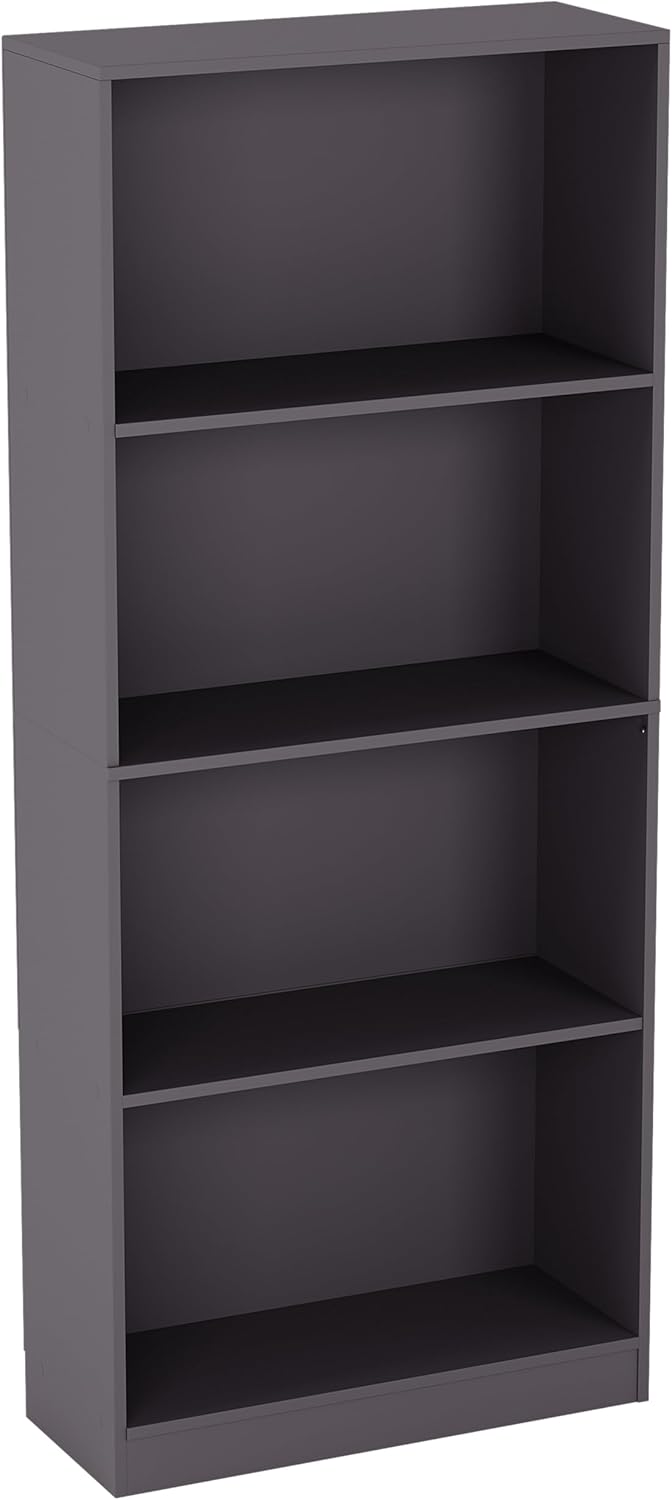 Vida Designs Cambridge 4 Ripiano Large Libreria, Moderno Space-Saving Mobile contenitore for Living Room, Camera da letto or Ufficio, Autoportante Design, H140xW60xD24cm (Grigio)