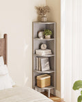Libreria Angolo con 5 Livelli, Corner Regalo, Piante Regalo, Visualizzazione Aufbewahrungsregal f¨¹r Wohnzimmer, Ufficio, Camera da letto, 127x29x29cm, Grigio