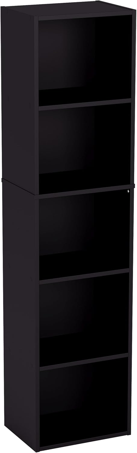 Vida Designs Oxford, Libreria a cubi a 5 Ripiani, in Legno, per esporre e conservare, per Ufficio e Living Room, Nero