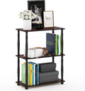 Furinno Scaffale Multifunzione 3 ripiani Dark Cherry/Black Tubi classici