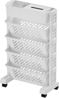 Scaffale Mobile Scaffale Portaoggetti in Plastica Scaffale Organizzativo Girevole Multistrato (5 strati)